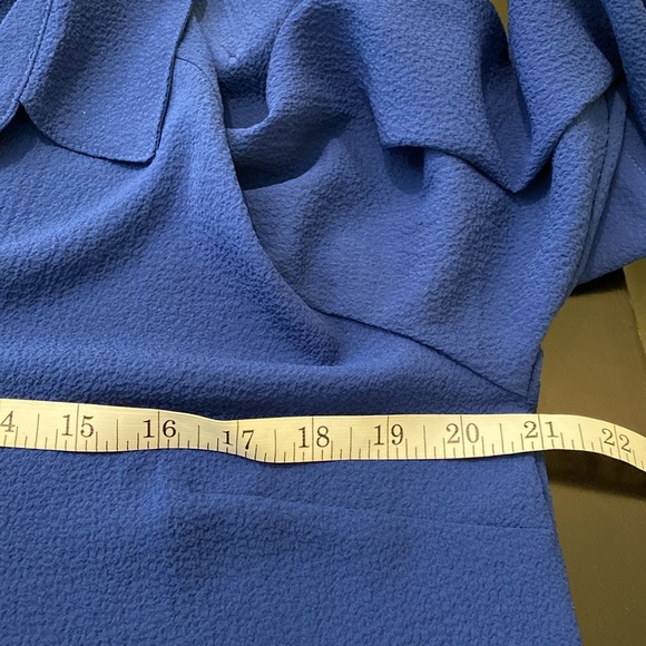 Joan Rivers Button Down Tunic, 3/4 Sleeve, Blue, Medium - Picture 6 of 8